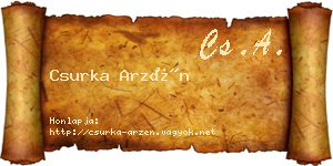 Csurka Arzén névjegykártya